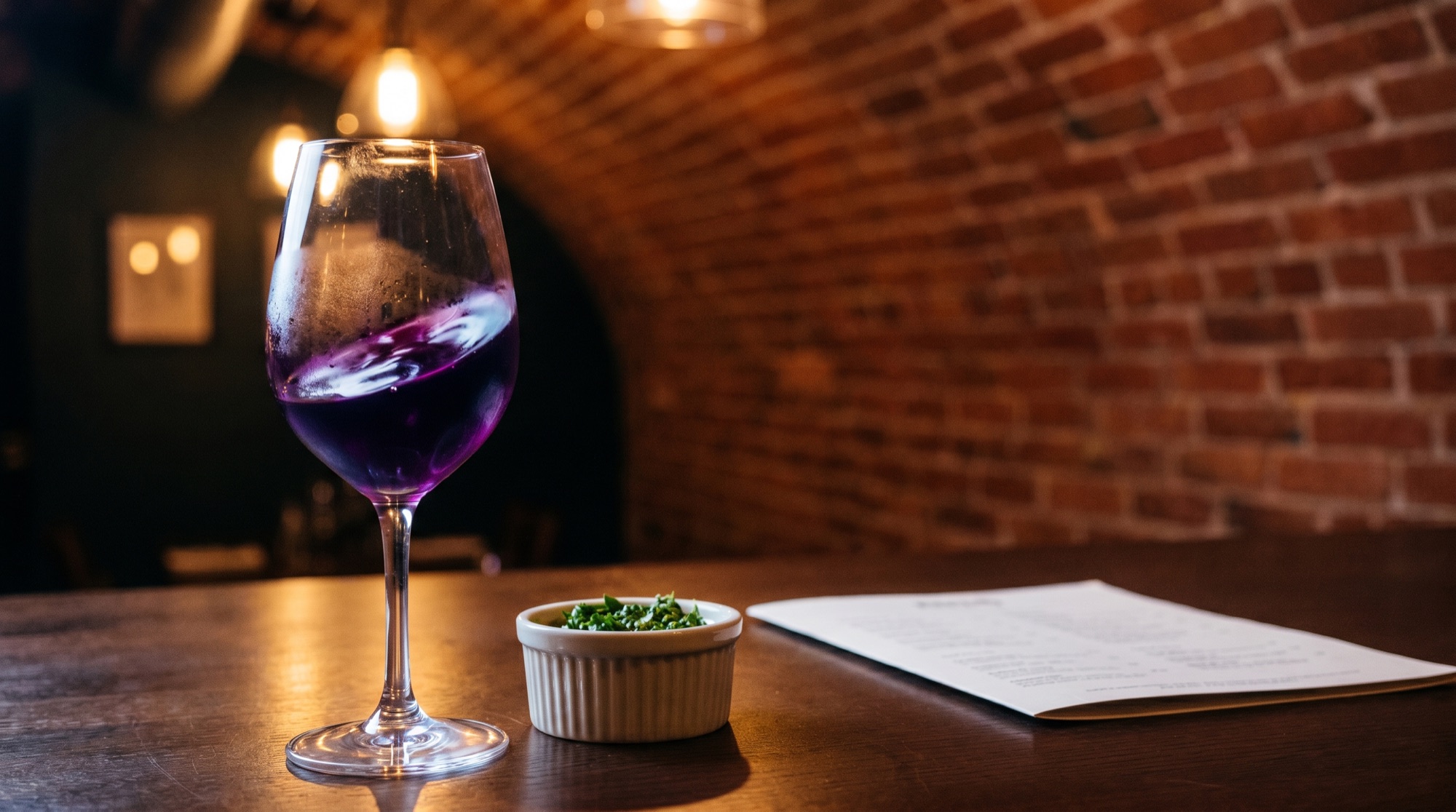 Glas Argentijnse Malbec naast verse chimichurri - El Puerto Breda